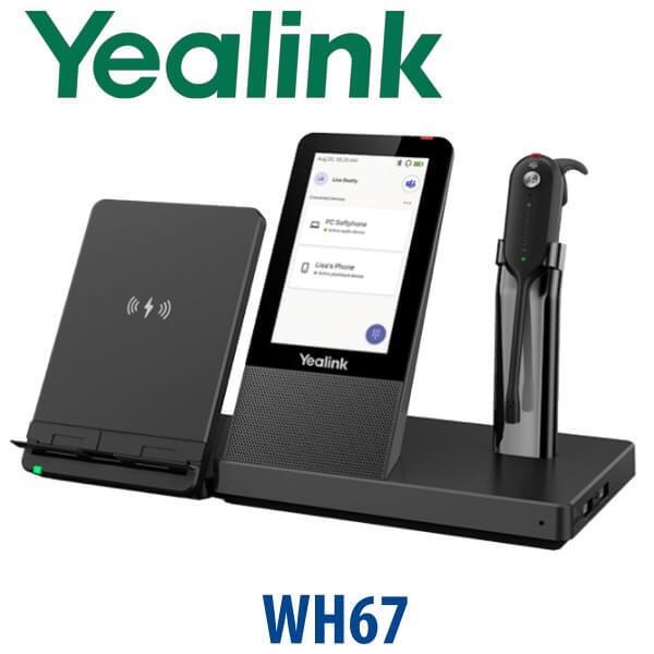 DECT Wireless Convertible Headset with Touch Screen Base Station - Yealink